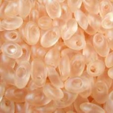 Miyuki Long Magatama Drops - Matte Transparent Light Peach - 8.5gm