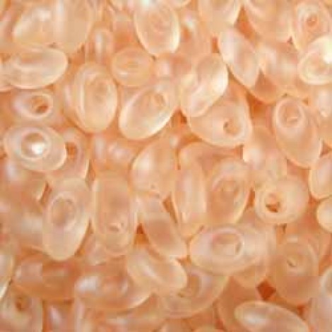 Miyuki Long Magatama Drops - Matte Transparent Light Peach - 8.5gm