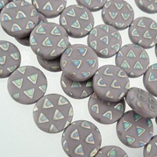 10x3mm Flat Round Czech Circle Beads - Matte Purple Opaque - Pack of 79
