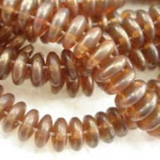 6mm CzechMates 2-Hole Lentils - Pink Copper Picasso - Pack of 50