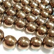 6mm Czech Round Beads - Metallic Bronze - Pack of 13
