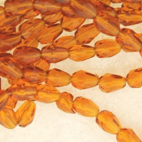 5x7mm Czech Firepolish Drops - Topaz - Pack of 10 
