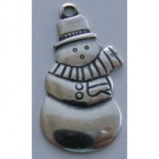 23mm Sterling Silver Plated Brass Snowman Charms - Pack of 2