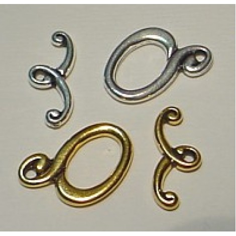 15mm TierraCast Melody Toggle Clasp Set - Ant Gold or Silver