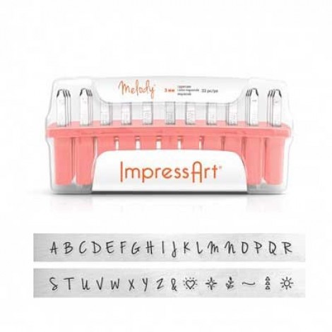 3mm ImpressArt Melody Uppercase Metal Stamp Set