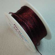1mm Wire Lace Metallic Ribbon - Merlot - Per metre