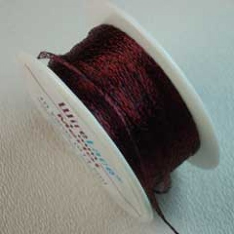 1mm Wire Lace Metallic Ribbon - Merlot - Per metre 1mm Wire Lace Metallic Ribbon - Merlot - Per metre