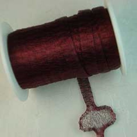 6mm WireLace Metallic Tubular Ribbon - Merlot - Per metre