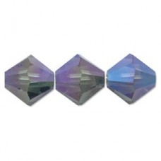 6mm Swarovski Faceted Bicones - Montana AB - Pack of 10