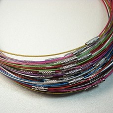 17.5" (44cm) x 1mm Assorted Colour Steel Coated Necklaces - Pack of 5