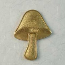 38mm Large Mushroom Raw Brass Component - Each