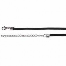 3mm Black Velvet 16in (40cm) Choker with Clasp & Extender Chain - Each