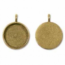 25mm (20mm ID) Nunn Design Ant Gold Circle Pendant Bezel - Each