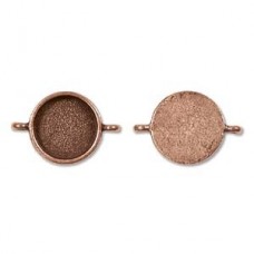 19x27mm (15.9mm ID) Nunn Circle Bezel Links - Ant Copper - Pack of 2