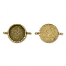 19x27mm (15.9mm ID) Nunn Circle Bezel Links - Ant Gold - Pack of 2