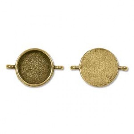 19x27mm (15.9mm ID) Nunn Circle Bezel Links - Ant Gold