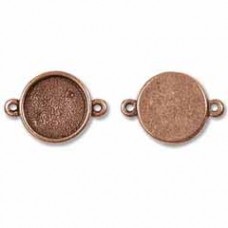 15x20mm Nunn Design Ant Copper Circle Bezel Links - Pack of 2