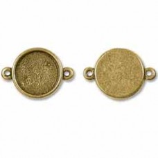 15x20mm Nunn Design Ant Gold Circle Bezel Links - Pack of 2