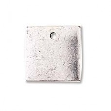 13mm Nunn Design Square Small Flat Tag - Ant Silver - Pack of 2