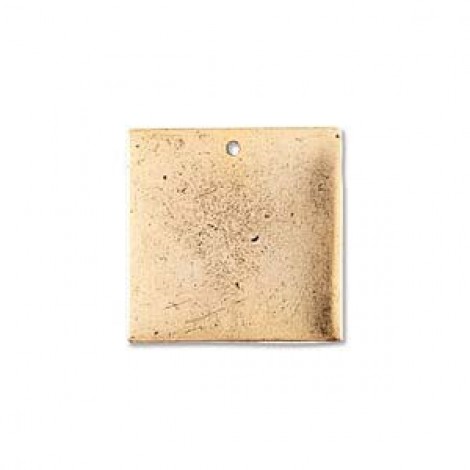 23mm Nunn Design Ant Gold Small Square Flat Tag w/hole