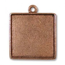 Nunn Design 26x30mm Square Bezel Pendant - Ant Copper - Each