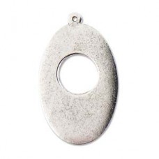 25x38mm Nunn Design Ant Silver Flat Tag Grand Oval Toggle 1-Loop - each