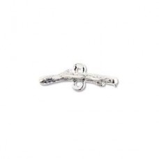25mm Nunn Design Stacking Twig Connector Bar - Bright Silver - Pack of 2