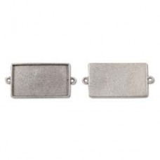 42x24mm Ant Silver Nunn Design Grande Rectangle Pendant - Each