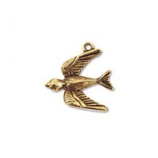 20x23mm Nunn Design Bird Charm - Ant Gold - Each