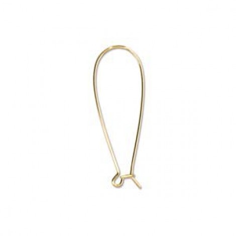 45mm Nunn Design Ex-Large Antique 22K Gold Plated Kidney Earwires - Per Pair