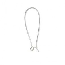 45mm Nunn Design Ex-Large Antique Sterling Silver Plated Kidney Earwires - Pack of 12 pair