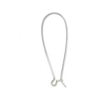 45mm Nunn Design Ex-Large Antique Sterling Silver Plated Kidney Earwires - Pack of 12 pair
