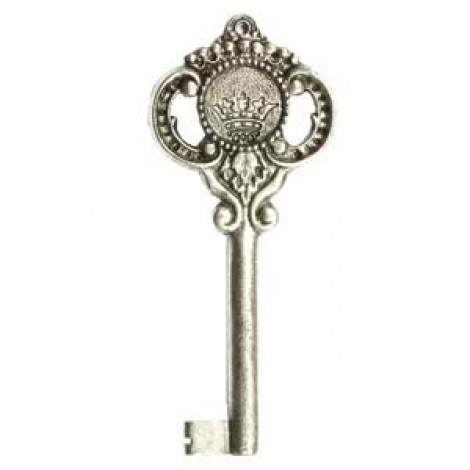 31x76mm Nunn Design Antique Silver Key w/Bezel