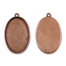 27x43mm Nunn Design Oval Bezel Pendant - Ant Copper - Each