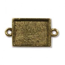 10x15mm Nunn Mini Rectangle Bezel Pendant - Ant Gold - Pack of 2