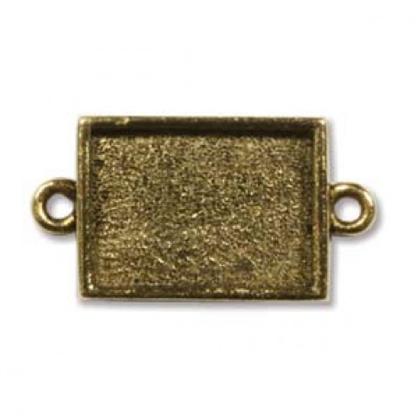 10x15mm Nunn Mini Rectangle Bezel Pendant -Ant Gold