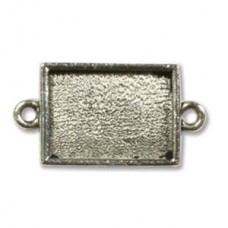 10x15mm Nunn Mini Rectangle Bezel Pendant - Ant Silver - Pack of 2
