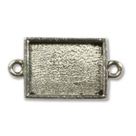 10x15mm Nunn Mini Rectangle Bezel Pendant -Ant Silver