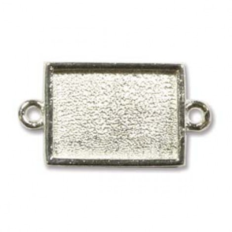 10x15mm Nunn Mini Rectangle Bezel Pendant -Brt Silver