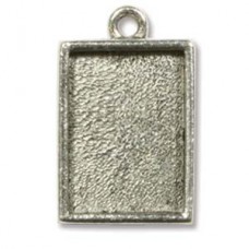 14.3x10.1mm ID Nunn Mini Rectangle Bezels - Ant Silver - Pack of 2