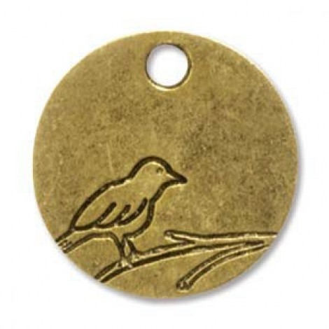 19mm Nunn Design Ant 22K Gold Plated Small Bird Round Tag