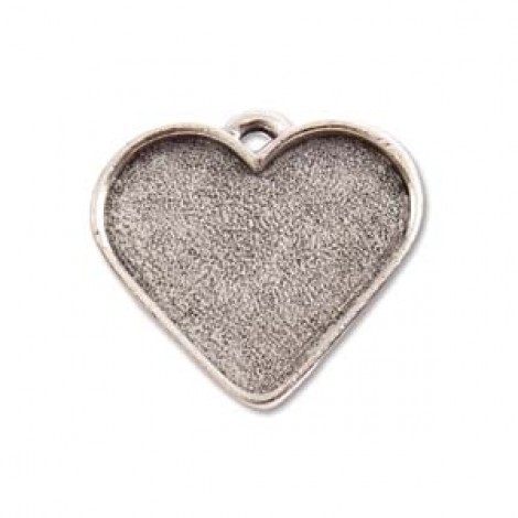 30x33mm Nunn Design Heart Bezel Pendant - Ant Silver