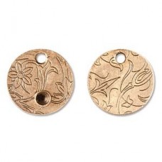 20mm Nunn Design Ant Gold Dec Small Circle Tag w-3.8mm Bezel - Each