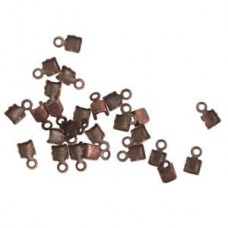 18SS Antique Copper Nunn Design Rhinestone Chain or Cord End Connectors - Pack of 25