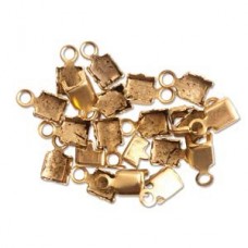 18SS Antique Gold Nunn Design Rhinestone Chain or Cord End Connectors - Pack of 25