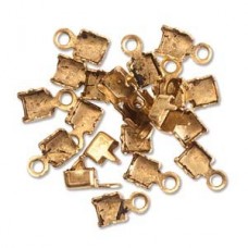 14PP Nunn Design Antique Silver Rhinestone Chain Connectors or Fold-over cord ends for 1mm cord - Pk of 18