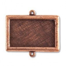 24x36mm Nunn Design Ant Copper Rectangle Horizontal Bezel Link - Each