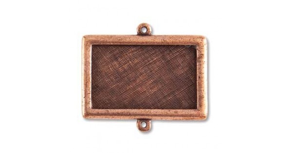 24x36mm Ant Copper Rectangle Horizontal Bezel Link | Basemetal Bezels ...