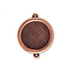 13/16" (27mm) Antique Copper Circle Bezel Link