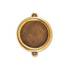 13/16" (27mm) Nunn Design Antique Gold Circle Bezel Link - Each